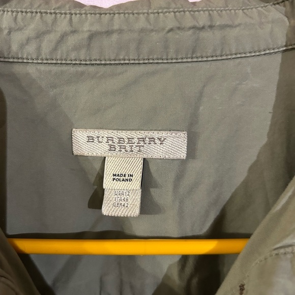 Burberry Olive Button-Up Shirt - Picture 2 of 7